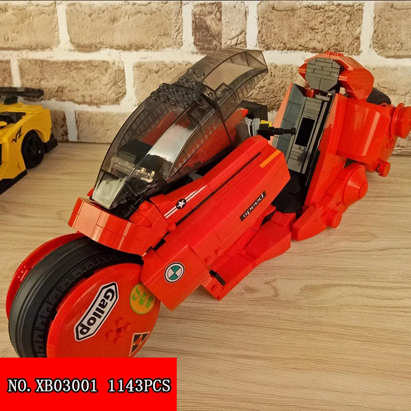 1143 шт. пластиковый блок XB03001 технологии и технологии Kimda Ayoshi PULL мотоцикл небольшие строительные блоки для зерна игрушки