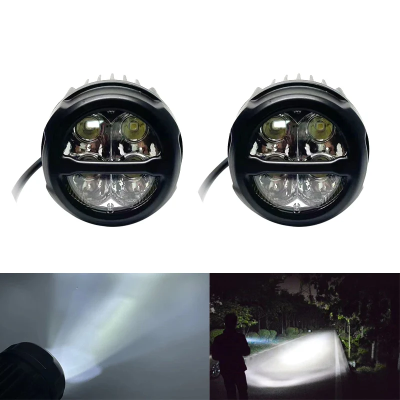

2x High LED Chips 3" Round LED Light Driving Work Fog Spot Light 12v 24v Waterproof For Moto ATV SUV Truck Motorcycle headlight