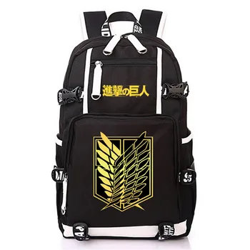 

Anime Attack on Titan Eren Canvas Rucksack Backpack Schoolbag Boys Girls Travel Laptop Bag for Students Men Teens Mochila
