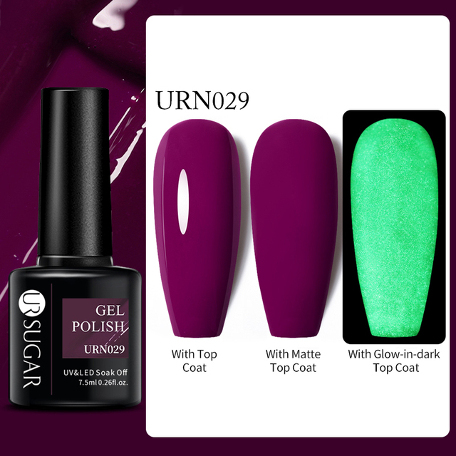 SUGAR Luminous Gel Top Coat Semi Permanent Glow In Dark Fluorescent Soak Off UV LED Color Gel Nail Varnish Nails for Manicure