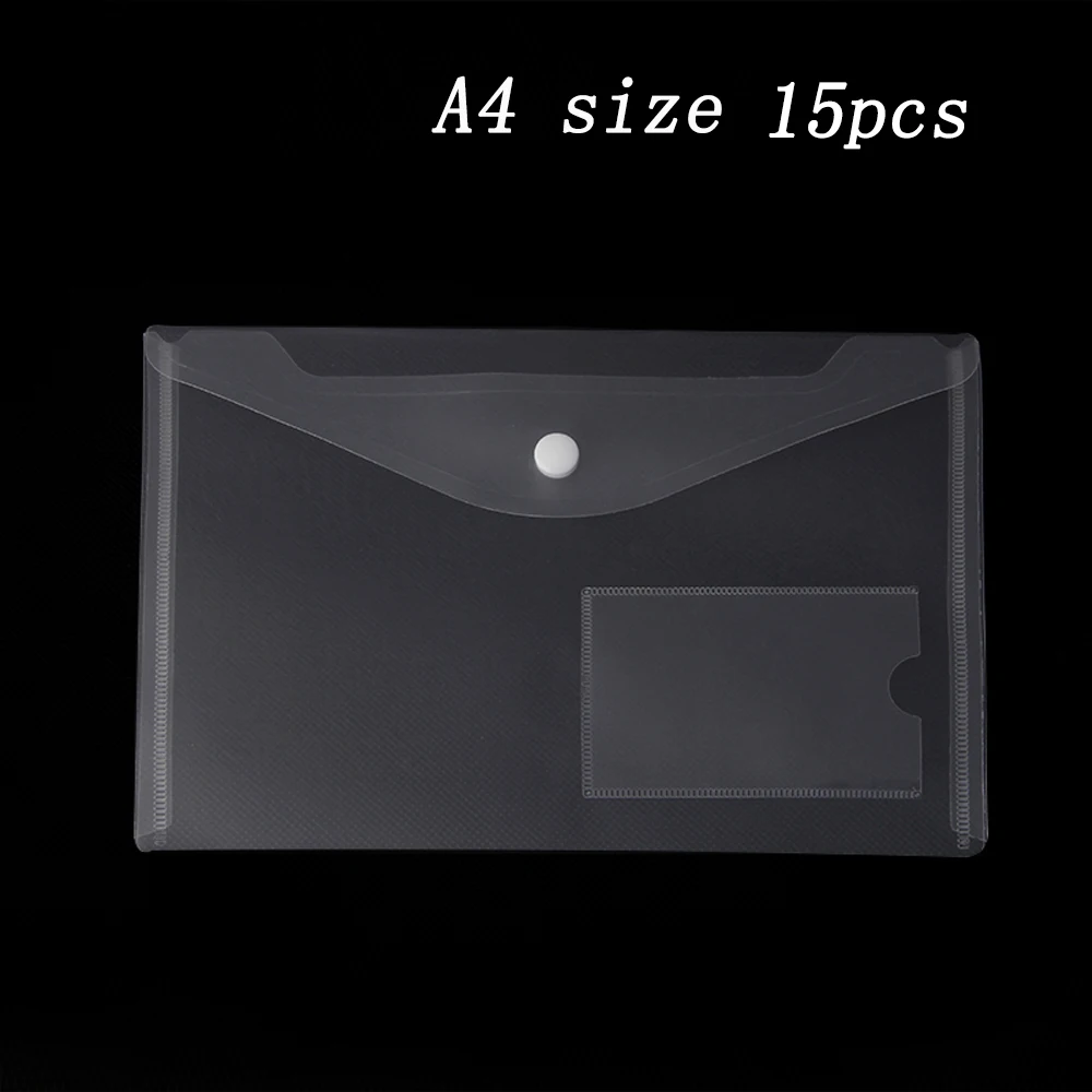 Details about   15pcs/set Transparent Plastic A5/A4 Folders File Bag Document Hold Bags Folders 