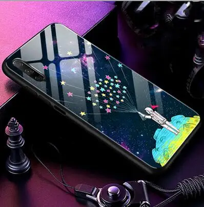 Золотой Чехол из закаленного стекла для Huawei Honor 9 X 9x, Мягкая силиконовая задняя крышка для Huawei Honor 9X9 x, звездный узор, чехлы для телефонов - Цвет: Золотой