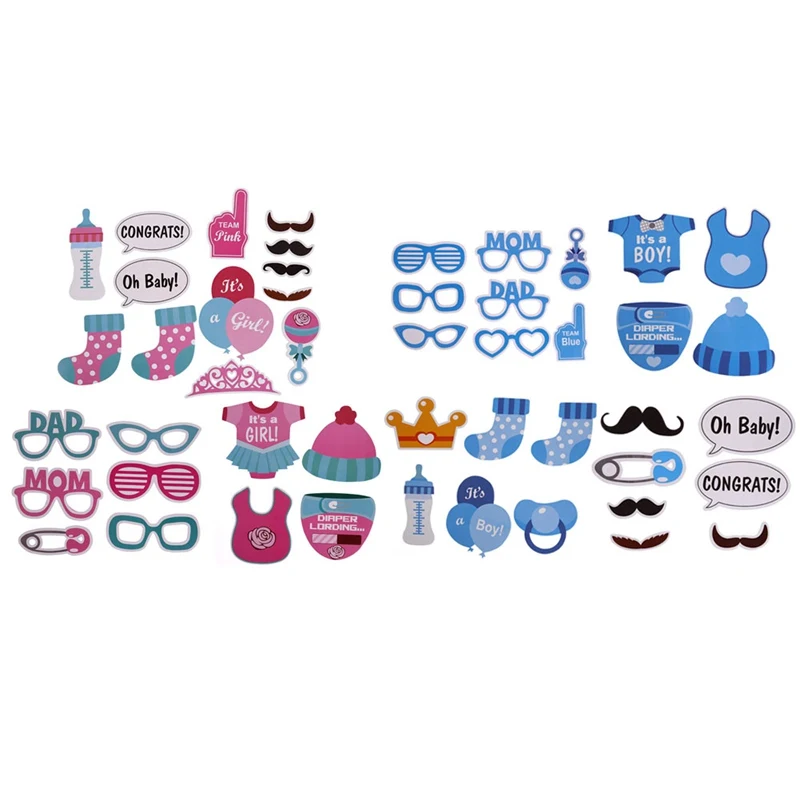 25 шт./компл. Photo Booth Baby Shower его мальчик девочка день рождения украшение для вечеринок Реквизит для фотобудки пол раскрывающий DIY