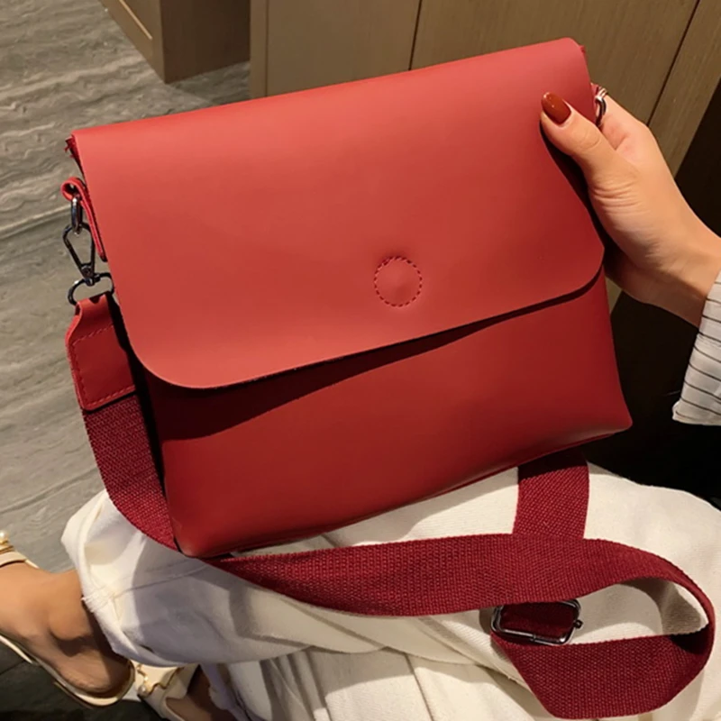 Women Leather Handbag High Capacity Shoulder Messenger Bags Ladies Simple Solid Color Crossbody Bags New Fashion Mother Bag