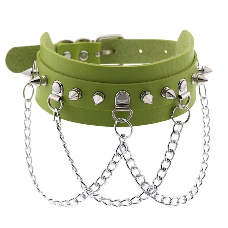 Harajuku Punk Choker Chain Collar Sexy Goth Metal Chain Choker Necklace - Окраска металла: GR