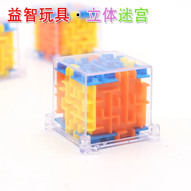 

Rotating Rubik's Cube Transparent Yellow Blue-Green 3DD Stereo Rotating Ball Maze Rubik's Cube Children'S Educational Toy