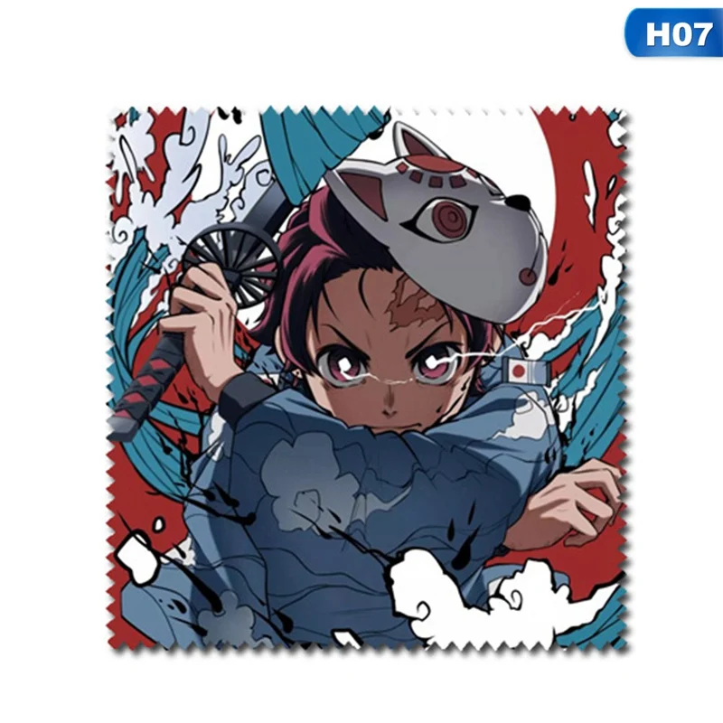 Аниме Demon Slayer Kimetsu No Yaiba полиэфирные очки тканевые солнцезащитные очки характеристики тканевая салфетка для чистки очков чистая 15*15 см