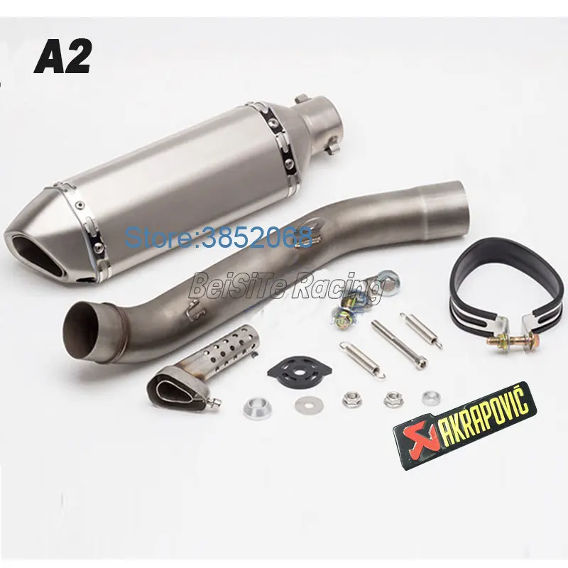 Мотоцикл Akrapovic выхлоп маленький шестиугольный глушитель Escape мотоцикл Mid Link Pipe Slip on для Kawasaki Z800 Z 800 2013