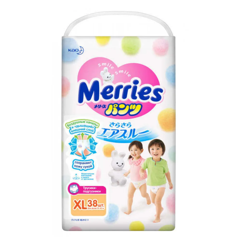 Трусики Merries XL(12-22 кг) 38 шт