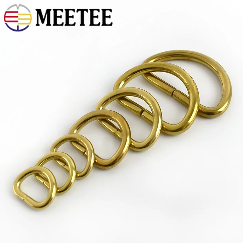 Meetee 30 шт. Φ Твердые Латунные D-образные кольца пряжки ремня пряжка кошелек цепь