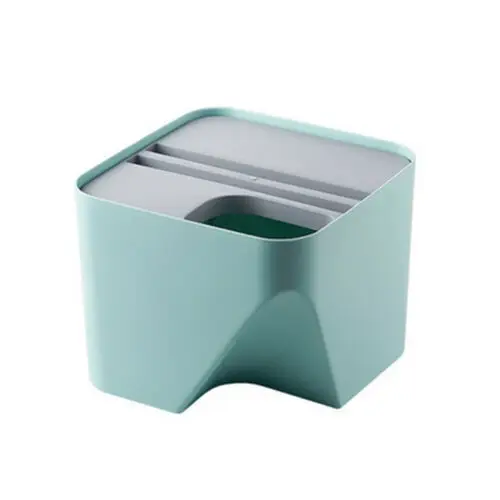 Кухонный мусорный бак, мусорное ведро, складное сортировочное мусорное ведро, домашнее отделение для сухого и мокрого мусора, мусорное ведро для ванной комнаты, 1 шт - Цвет: Синий