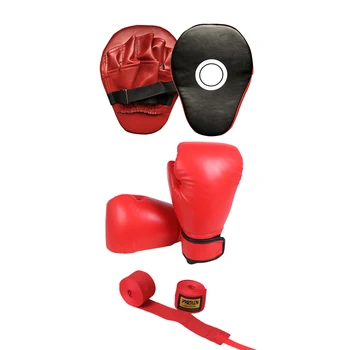 

1Set 6Pcs Boxing Gloves+Hand Target+Hand Strap Men Women Sandbag Taekwondo Muay Thai Fight Boxe Training Sports Equipments