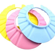 Adjustable Baby Swim Cap Bath Shampoo Eye Protection Head Shower Water Cover Baby Care Wash Hair Shower Cap for 0-6 Years Kids