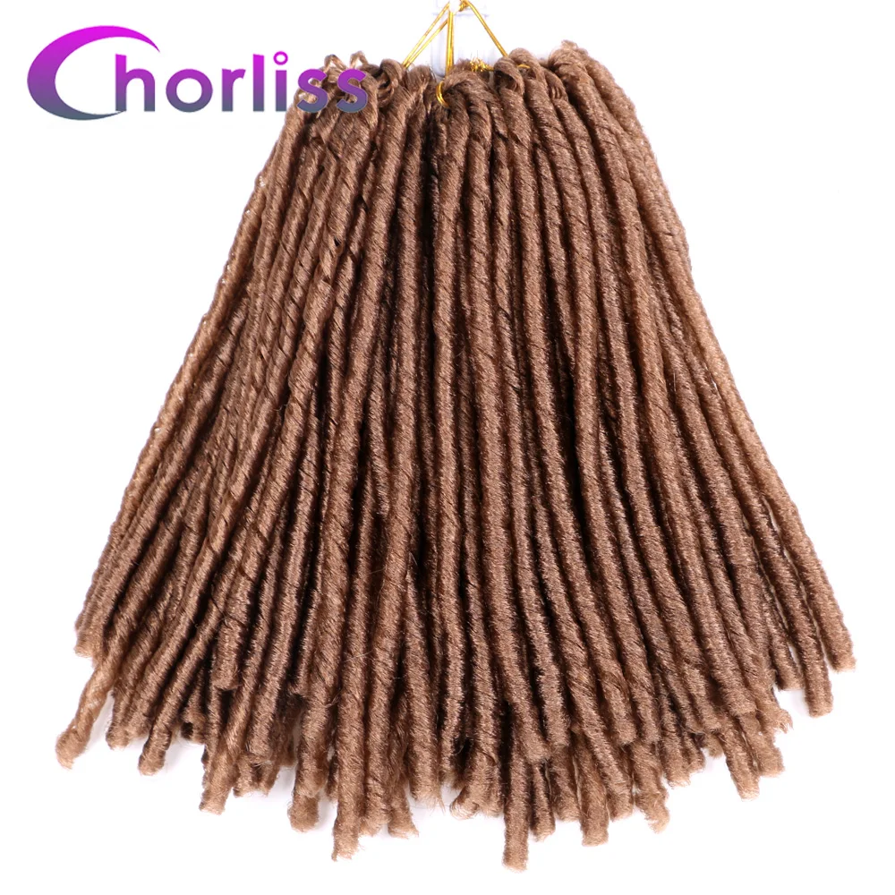 Ombre Goddess мягкие дреды цветные вязанные крючком косы Chorliss Jumbo DREAD прическа синтетические Locs плетение волос для наращивания - Цвет: Light Brown 27