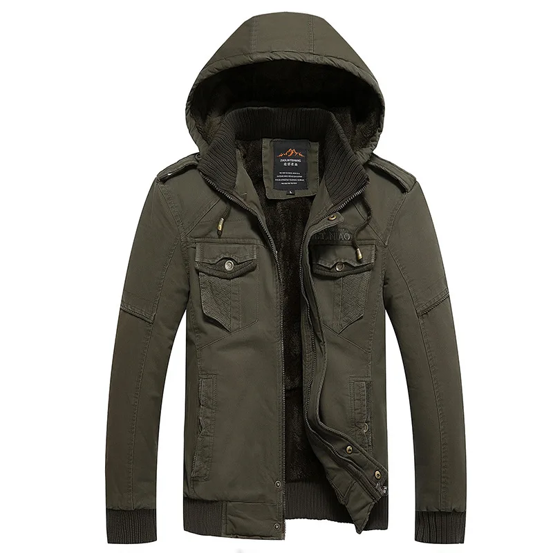 

Men Cotton-padded Jacket Plus Velvet Keep Warm Cold And Warm Men's Leisure Coat Fake Two Piece Cotton-padded Jacket Male Pure