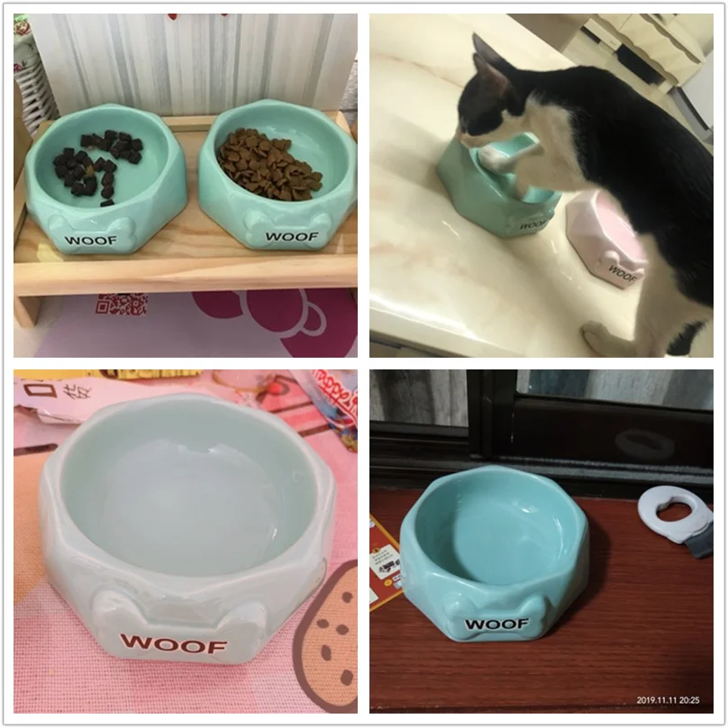Керамика кошка чаша симпатичный прочный путешествие подачи Еда воды Bowl для маленькие собаки, кошки собачек, котиков, товары для домашних животных