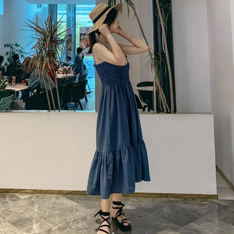 

Photo Shoot Very Fairy of Strapped Dress Women's 2019 New Style France Non-mainstream Sweet Scheming French Retro Skirt Summer