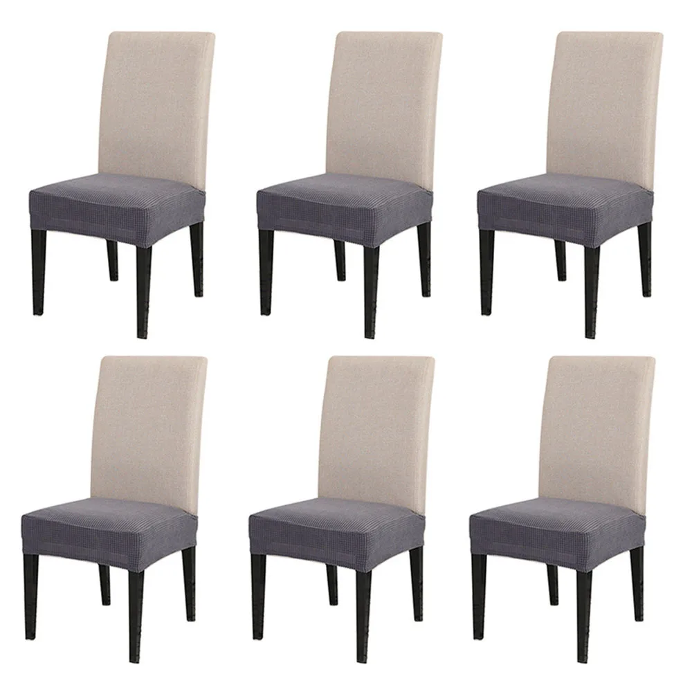 6pcs Gray 6 шт/4 шт/1 шт растягивающийся стул ширина стула чехлы на автомобильные сиденья Чехол Чехлы для подушек кресла для столовой - Цвет: 6pcs Gray