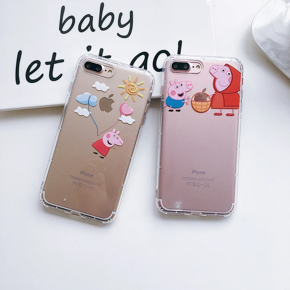 

Cartoon silicone phone case for 6S 7 8 iPhone h and 6 6S 7 8 Plus and iphoneX XS XR XSMAX anti-drop transparent FUNDA