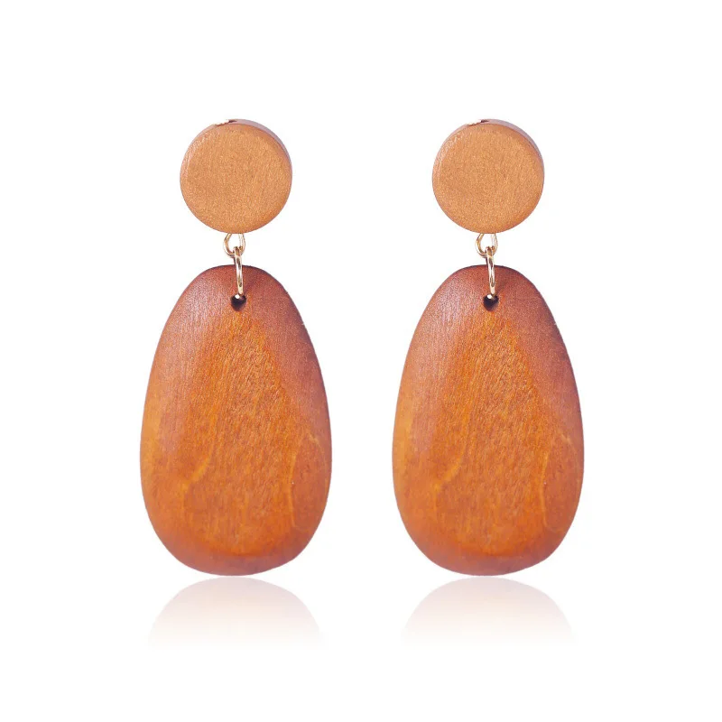 

2020 Rushed Aretes Earing Natural Wood Earrings With Europe And The Cross-border Contracted Web Celebrity Eardrop Accessories