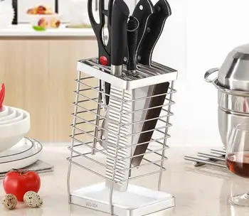 

Multifunctional Knife Holder Rack Universal Household Kitchen Accessories Stainless Steel Cooking Knife Holder Stand Block ZL353