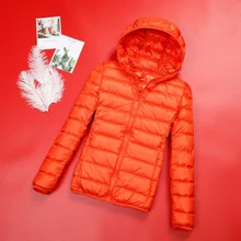 Весна плюс размер 4XL женский пуховик зимний ультра легкий 90% белый пуховик Короткая куртка-пуховик с капюшоном женская теплая парка