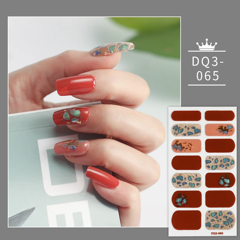 

Red And Yellow And Blue Colors And Speckles Full Beauty Sticker For Nails Designer Nail Decals Nail Sticker lot Women Salon