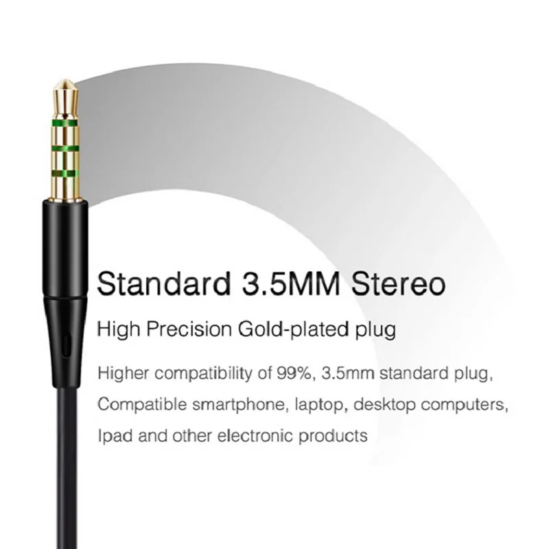 3.5mm Wired Headphones Earhook Stereo Earphones Music Sport Entertainment Headset for Xiaomi Huawei Mobile Smart phone MEUYAG