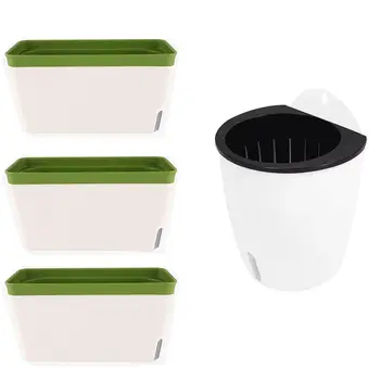 

7-Pack Self-Watering Hanging Flower Trough & 3x Self Watering Planter Pot Rectangle 10.5 Inch
