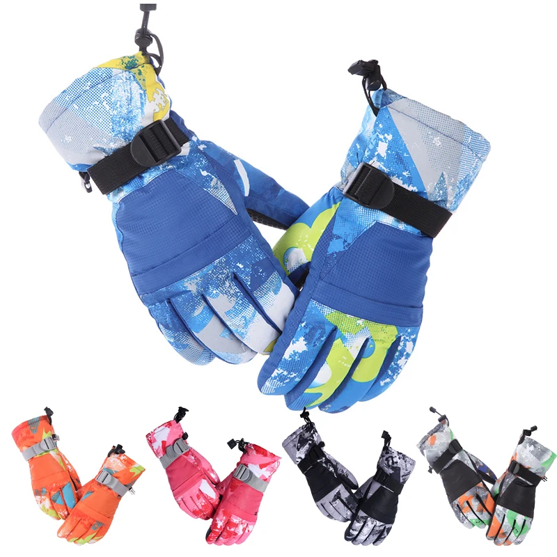 Новые мужские/женские/Детские лыжные перчатки сноуборд перчатки Сверхлегкие Водонепроницаемые зимние Sonw теплые флисовые мотоцикл, снегоход перчатки для верховой езды