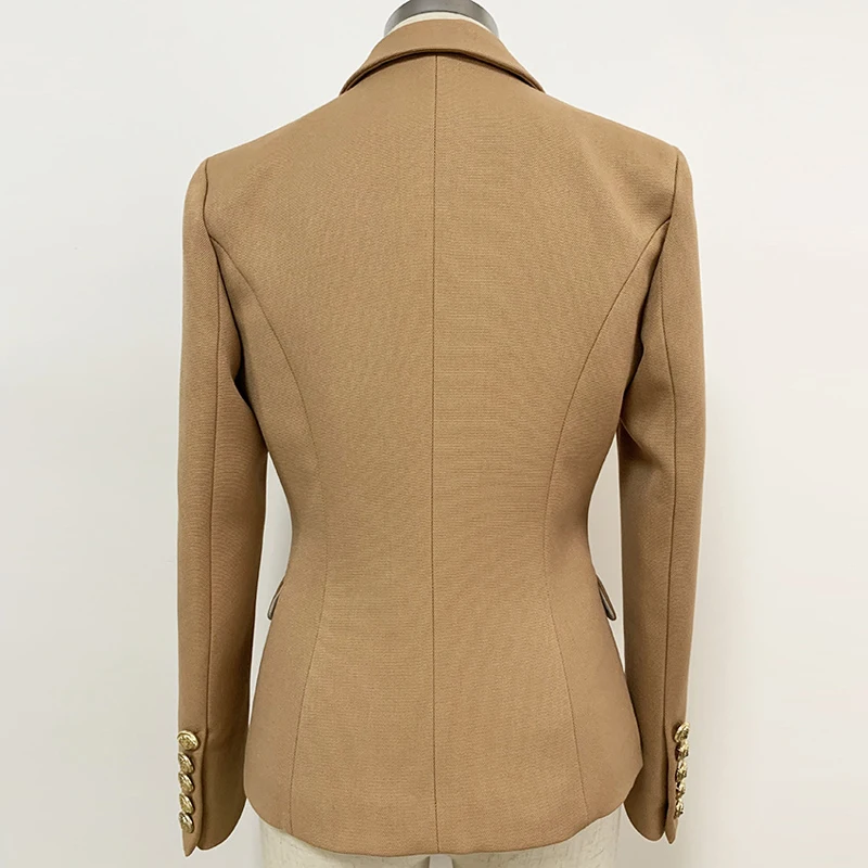 Winter Woman Blazer Jacket Coat Double Breasted Office Suit Female Chic Khaki Long Sleeve Blazers