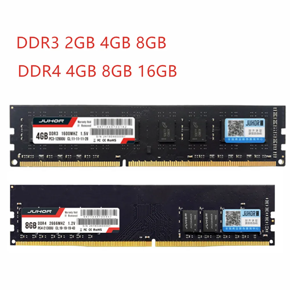  JUHOR Ram DDR3 4GB 8GB 16GB 2GB1600mhz Memory DDR4 4GB 8GB 16GB 2666mhz U-DIMM PC4-21300 288 pin no