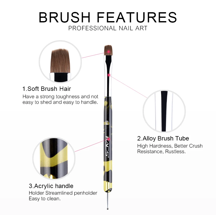 KADS 2 Way Kolinsky Brush Acrylic Nail Art Set