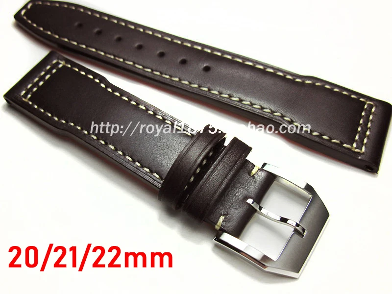 Мужской ремешок из телячьей кожи для часов IWC Pilot Mark XVII IW327004 IW377714 ремешок для часов 20 21 22 мм темно-коричневый ремень браслет