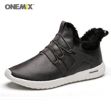 ONEMIX Winter Men's Boots Warm Wool Sneakers Outdoor Athletic Sport Shoes Comfortable Running Shoes Sale Size EU39-46