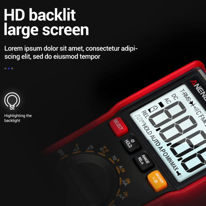 M20 Цифровой мультиметр 6000 отсчетов тестеры ESR метр мультиметр AC/DC Амперметр NCV частотомер с подсветкой FKU66