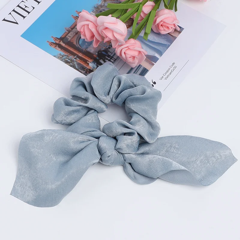 1 Ободок для волос Scrunchies Для женщин нарисованной длинноволосой девочкой, Женские аксессуары для волос Инструменты шарф из эластичной резины в Корейском стиле резинки для волос хвост держатель Цвет повязка на голову - Цвет: 1
