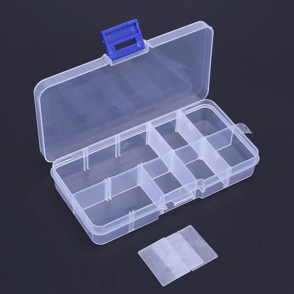 10 Compartments Portable Transparent Plastic Fishing Lure Storage Box Case