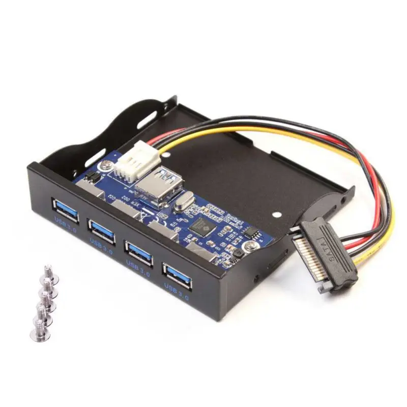 USB 3 0 4 Порты 5 дюймов металлический передний Панель концентратор с 15 Pin SATA Мощность