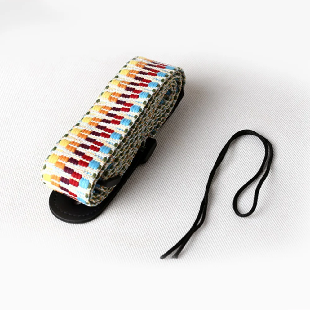 

2pcs Ukulele Strap Ethnic Style Rainbow Small Guitar Shoulder Straps Sturdy Ukulele Sling Accessories for Home Outdoor Use