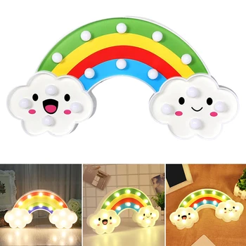 

Newe 3D Rainbow Modelling LED Night Light Decorative Bedroom Lamp Battery Operated for Girls Children Baby Room LED Lamp