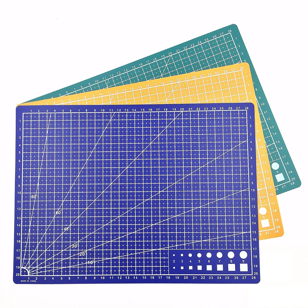 Tapete de corte de PVC para manualidades, tablero duro de grabado, tablón de escritura a mano, estera de corte ligera, almohadilla de medición Manual, herramientas de arte, A3, A4, A5
