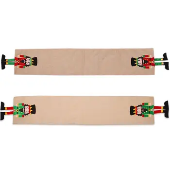 

Christmas Table Runners Natural Burlap Linen Walnut Soldier Decorations Tablecloth Placemat Hotel Home Festival Supplies