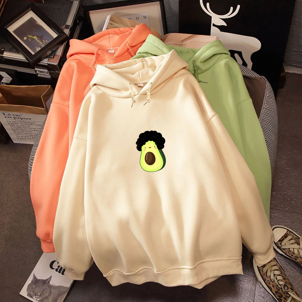 

2020 Feminino Fleece Hoodies Brand Tracksuis Fashion Women Long Sleeve Hoodies Sudadera Mujer Avocado Vegetarian Harajuku Hoodie