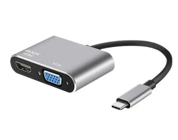 KuWFi type C к HDMI VGA 4 к 30 Гц кабель адаптер USB3.0 HDMI конвертер с QC 3,0 87 Вт PD Зарядка для xiaomi huawei ноутбук - Цвет: BL02322