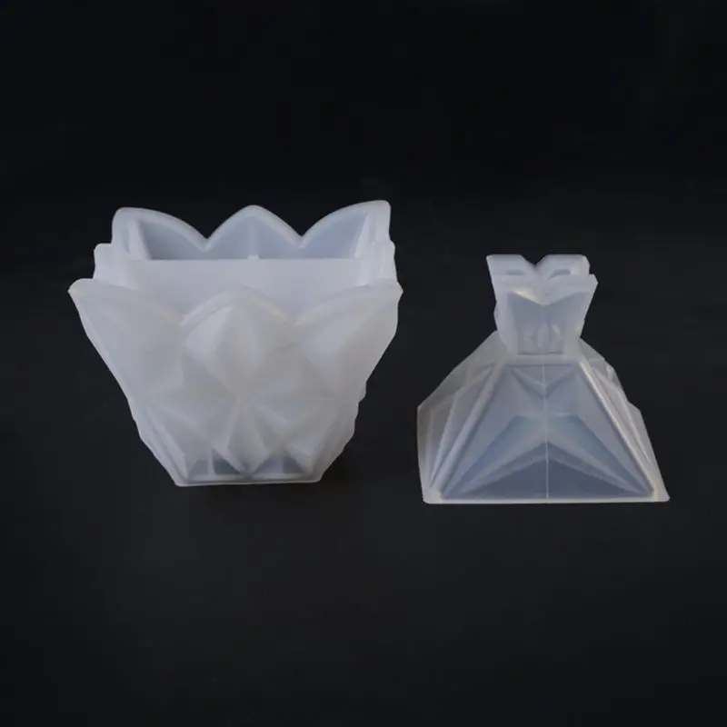 Кристалл эпоксидной формы DIY ручной ящик для хранения Высокое Зеркало силиконовые формы