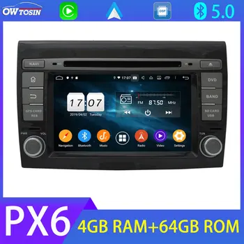

PX6 4G+64G Car Multimedia Player For Fiat Bravo 2007-2012 Bluetooth 5.0 Tethering GPS Navigation 4G LTE DSP Android Auto Stereo