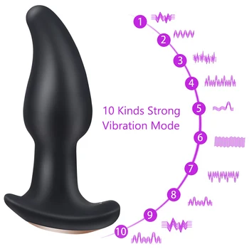 Curved Rimming Plug with Remote Control Outdoor Anal Sex Toys Vibrator Prostate Beads Massage Silicone Butt Plug For Masturbator 4