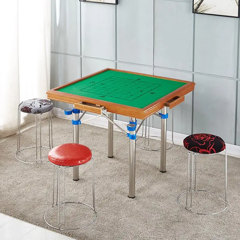 Домашний стол для Маджонга с ручными цифрами, складной стол для Маджонга, простая шахматная доска двойного назначения, стол для спальни, барный стол