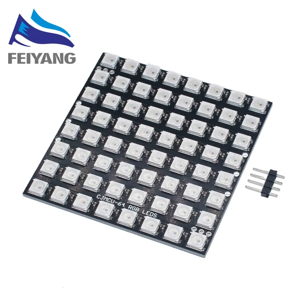 1 шт. WS2812 светодиодный 5050 RGB 8x8 64 СВЕТОДИОДНЫЙ матричный